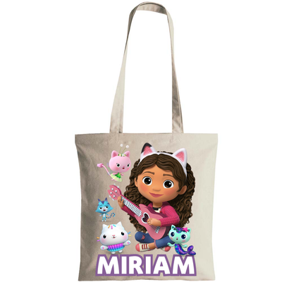Borsa libri libreria Gabby dollhouse personalizzata con nome regalo festa