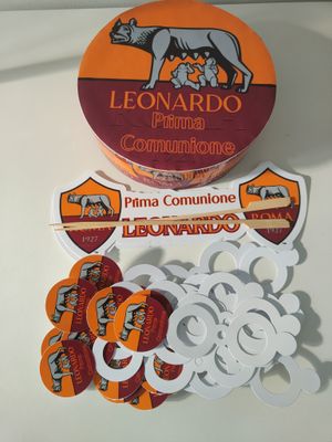 Torta finta Chupa Chups AS Roma calcio polistirolo scenografica personalizzata