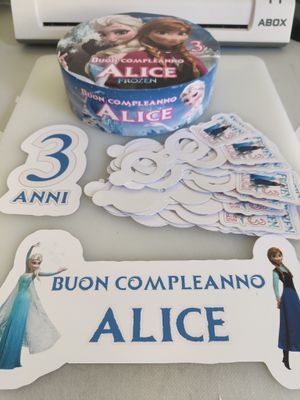 Torta finta Chupa Chups Frozen polistirolo scenografica personalizzata