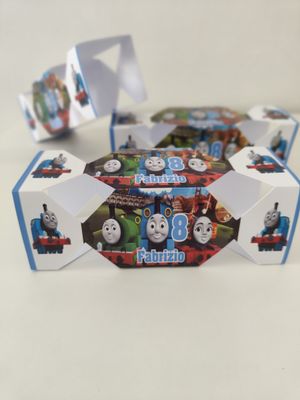 1 Scatolina Caramella Trenino Thomas personalizza porta confetti regali