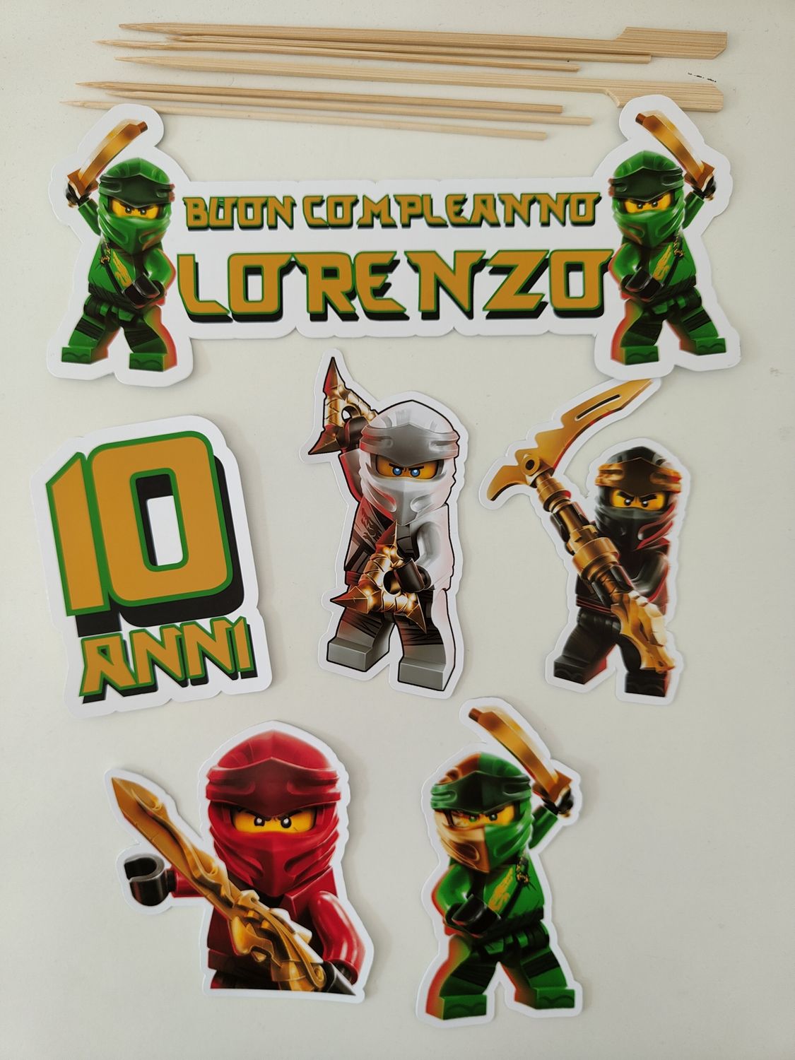 6 Sagome Ninjago grandi topper cake personalizza torta