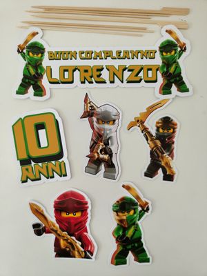 6 Sagome Ninjago grandi topper cake personalizza torta
