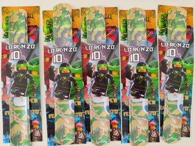 10 braccialetti slap Ninjago personalizza regalini fine festa