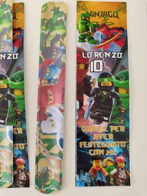 10 braccialetti slap Ninjago personalizza regalini fine festa