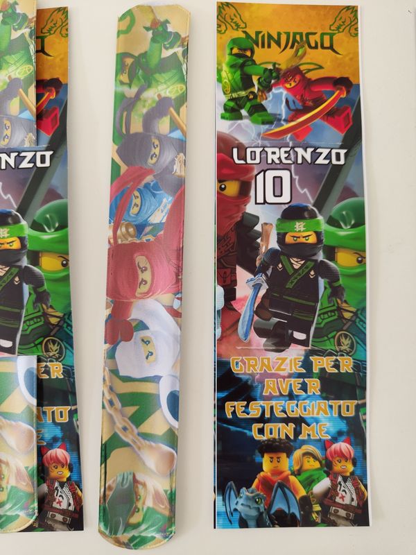 10 braccialetti slap Ninjago personalizza regalini fine festa