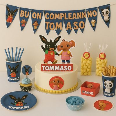 kit festa compleanno Bing personalizza tovaglia bicchieri