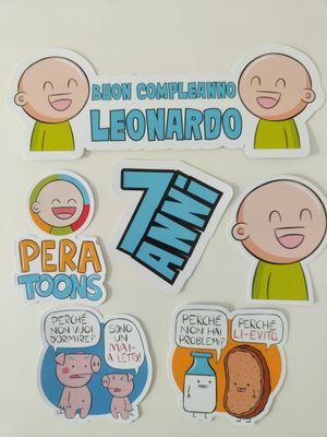 6 Sagome Pera Toons grandi topper cake personalizza torta