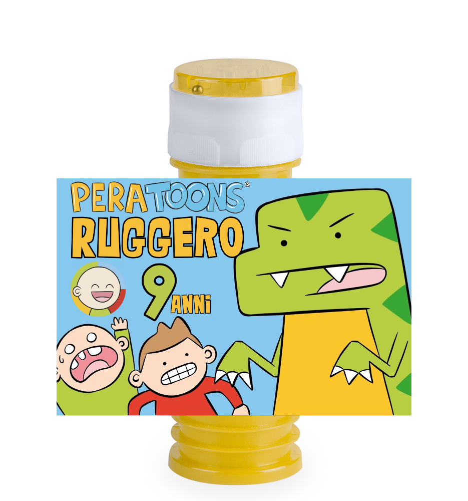 16 etichette adesive bolle di sapone Pera Toons personalizza festa a tema