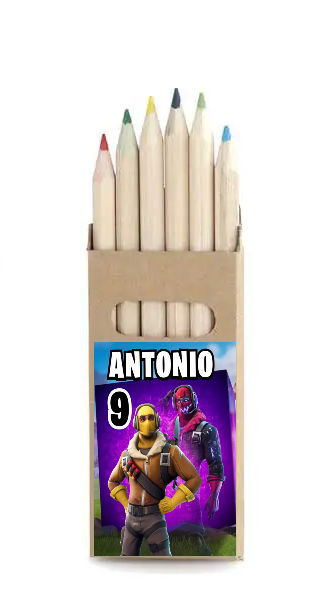 10 set matite colori Fortnite personalizza regali fine festa