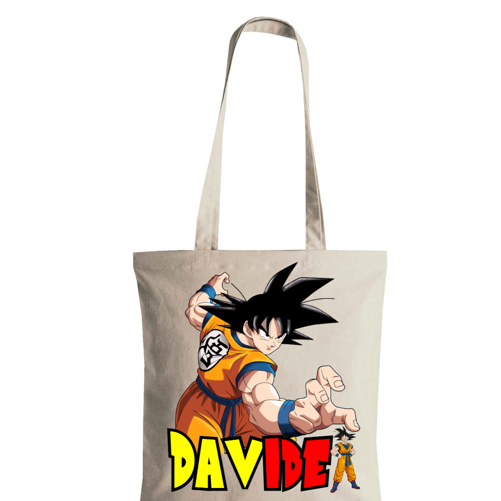 Borsa shopping Dragon Ball cotone per libri libreria personalizza regalo festa