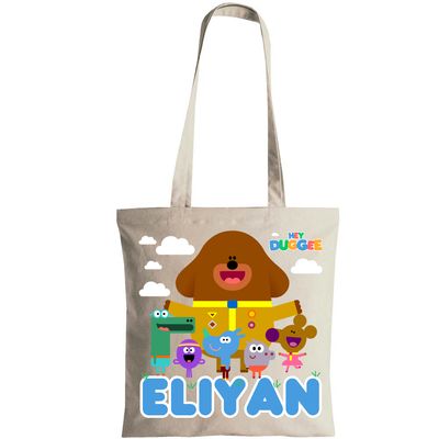 Borsa shopping cotone per libri libreria Hey Duggee personalizza regalo festa