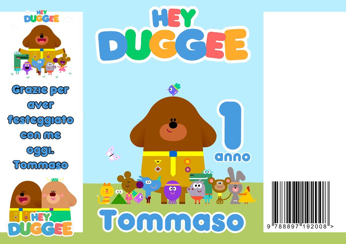 10 bustine sacchetti Hey Duggee personalizza regalini fine festa