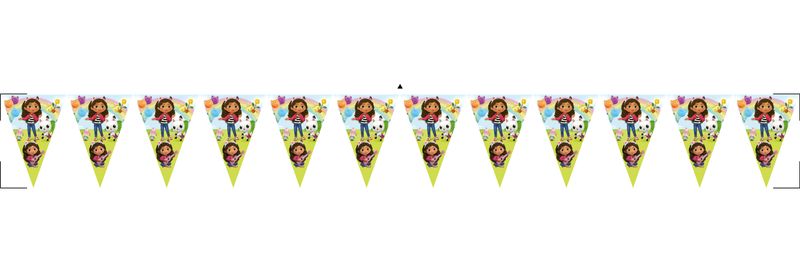 Festone Gabby dollhouse personalizza bandierine triangolari compleanno