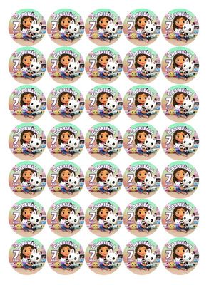 Adesivi tag tondo Gabby dollhouse personalizza tappo Acqua succo frutta vasetti