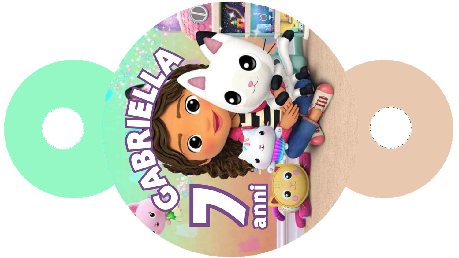 24 Decorazioni cannucce Gabby dollhouse personalizza festa compleanno