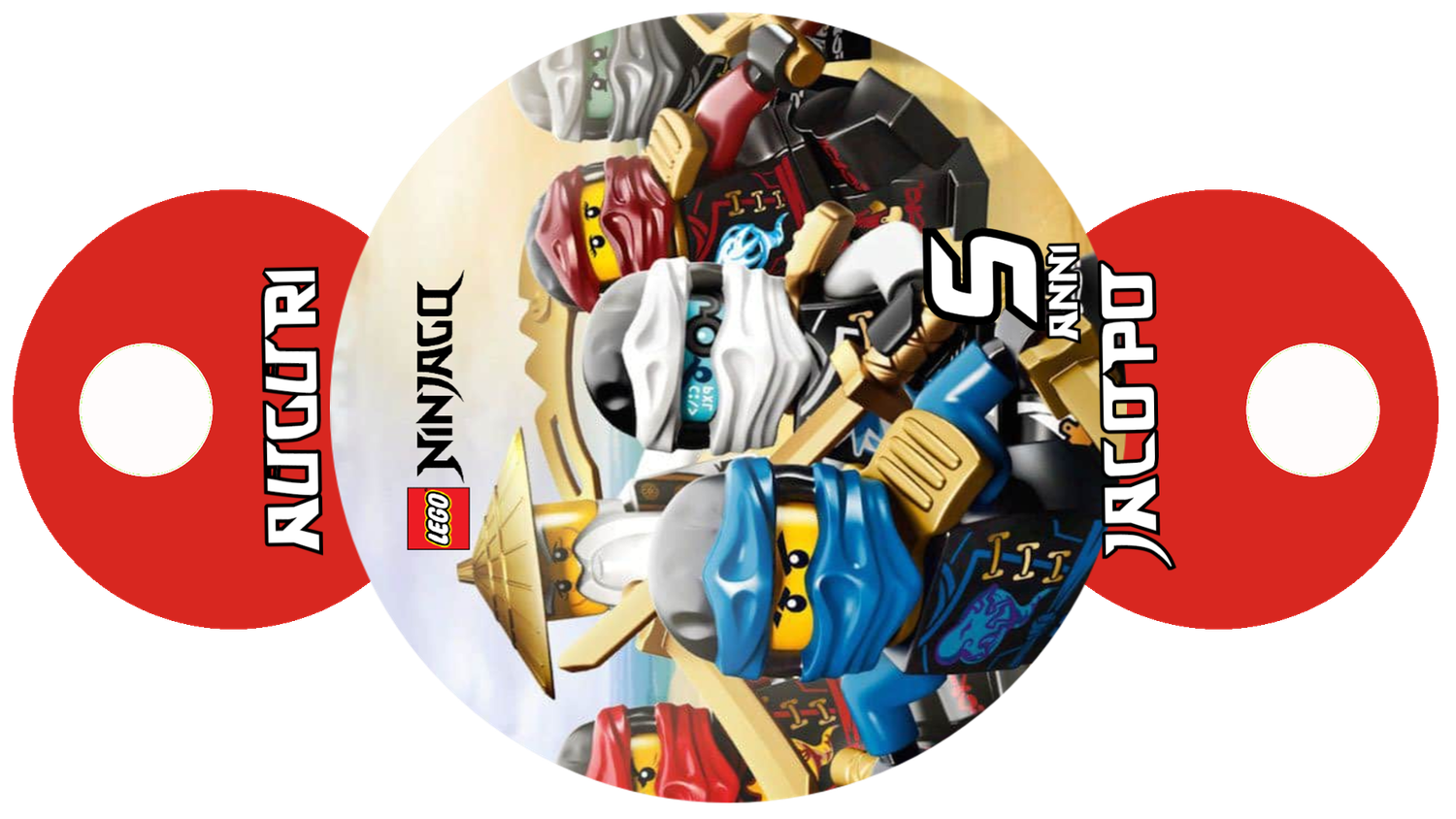 24 Decorazioni cannucce Ninjago personalizza festa compleanno