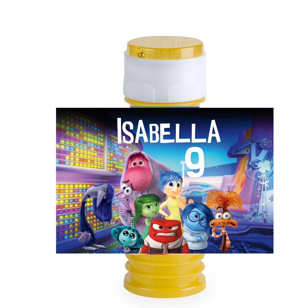 16 etichette adesive bolle di sapone Inside Out personalizza festa a tema