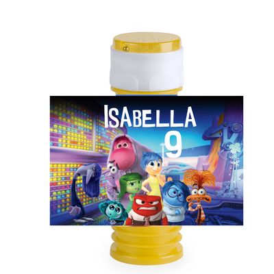 16 etichette adesive bolle di sapone Inside Out personalizza festa a tema