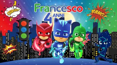 16 etichette adesive bolle di sapone Pj Masks personalizza festa a tema