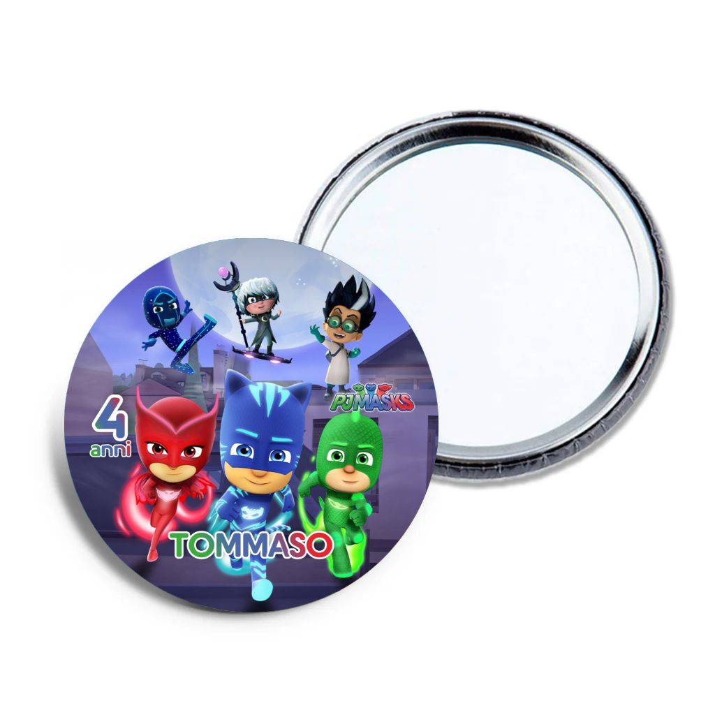 6 specchietti da borsa Pj Masks personalizza regali festa per bambine