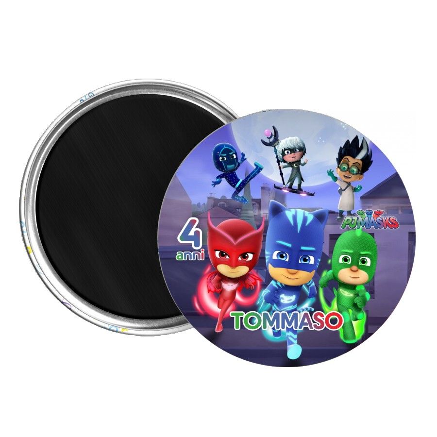 10 Magneti Pj Masks Calamite frigo tondo 5.8cm personalizzabile