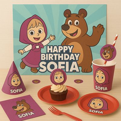 Party kit Mascia e Orso allestimento tavola personalizzato