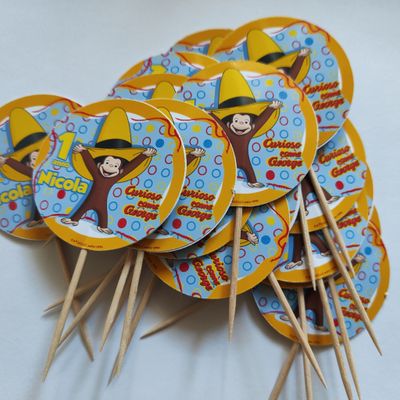 bandierine Curioso come George decorazioni torte topper Plum cake statuine Tortini
