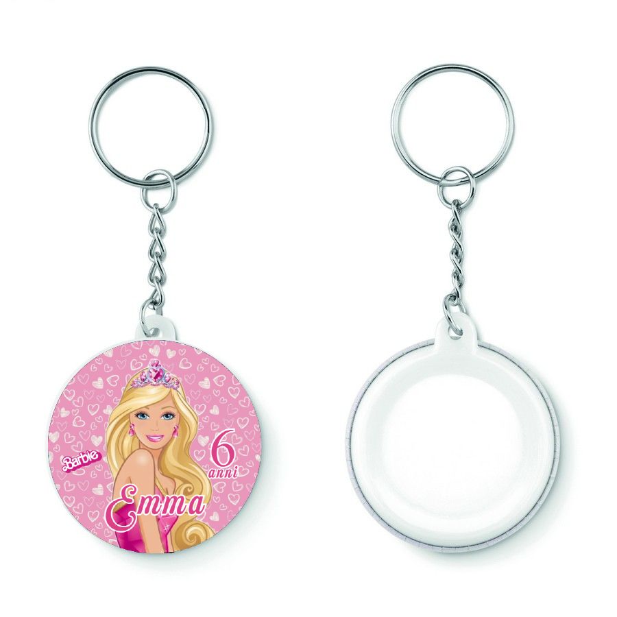 10 Portachiavi zaino scuola Barbie personalizza regalini festa