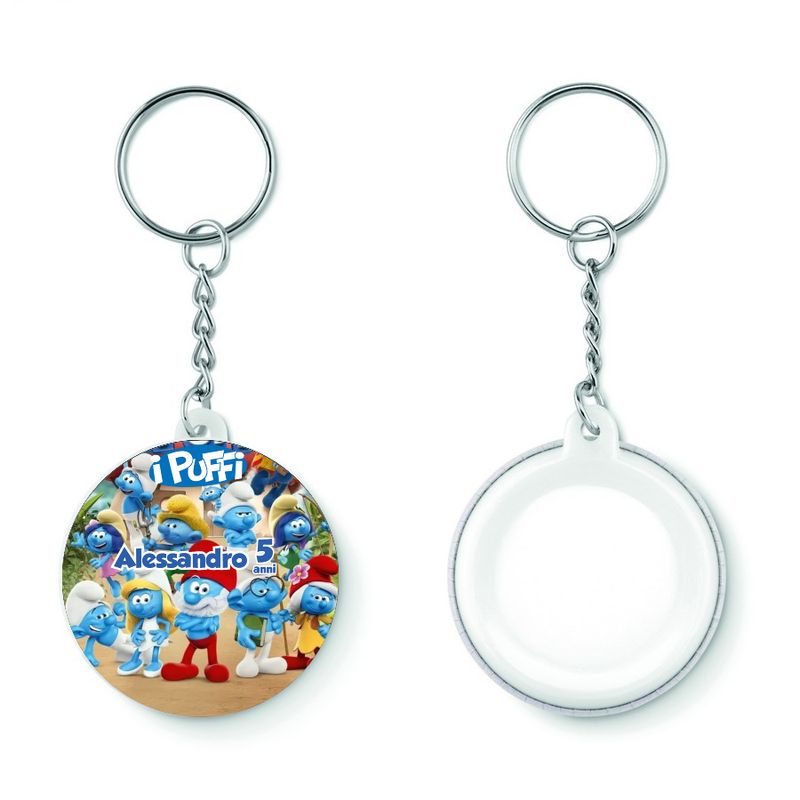 10 Portachiavi zaino scuola Puffi personalizza regalini festa