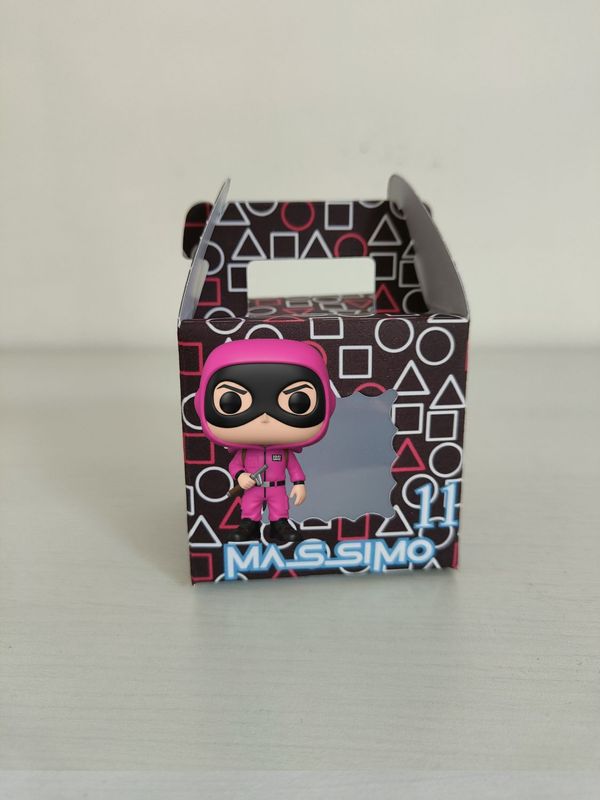 1 Scatolina Squid Game Quadrata personalizza porta regali festa