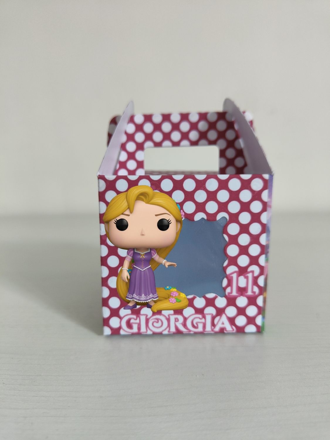 1 Scatolina Rapunzel Quadrata personalizza porta regali fine festa
