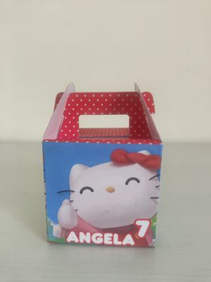 1 Scatolina Hello Kitty Quadrata personalizza porta regali fine festa