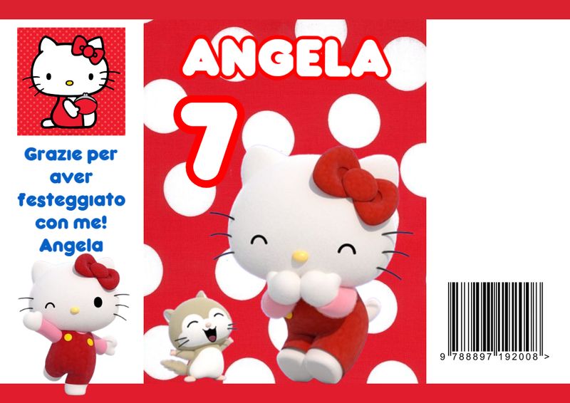 10 bustine sacchetti Hello Kitty personalizza regalini fine festa