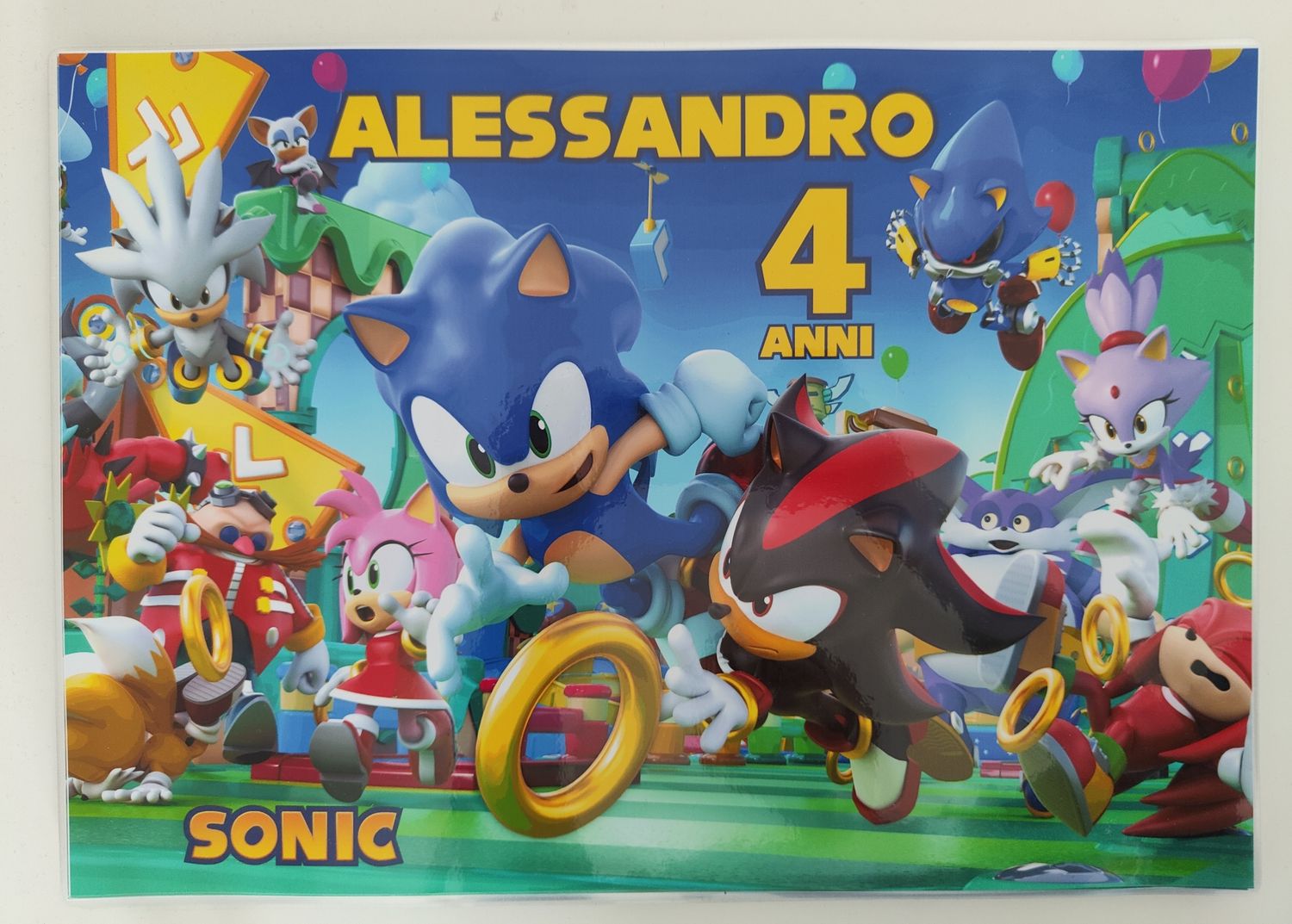 5 tovagliette americana colazione Sonic personalizza