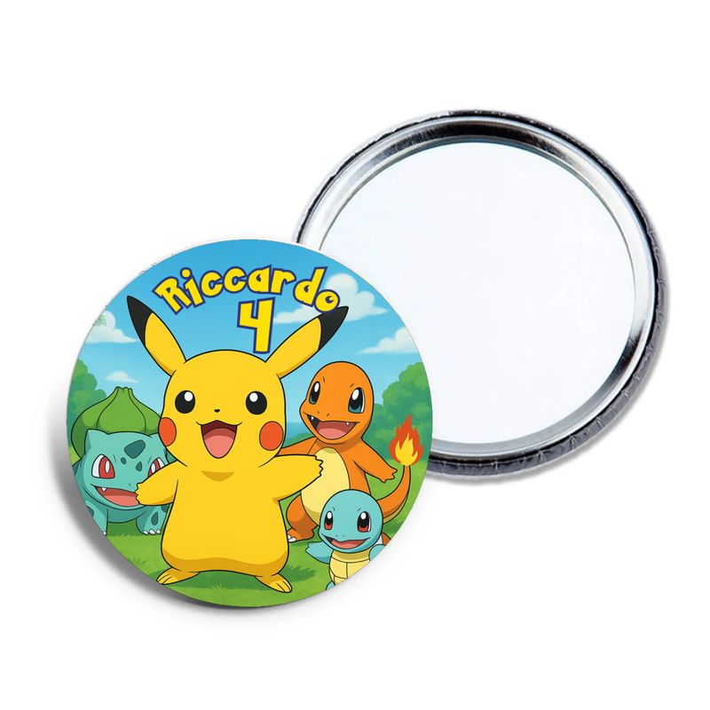 6 specchietti da borsa Pokemon personalizza regali festa per bambine