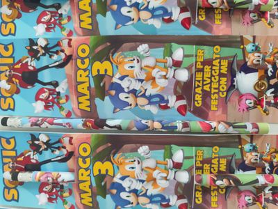 10 Matite segnaposto Sonic personalizza regali fine festa