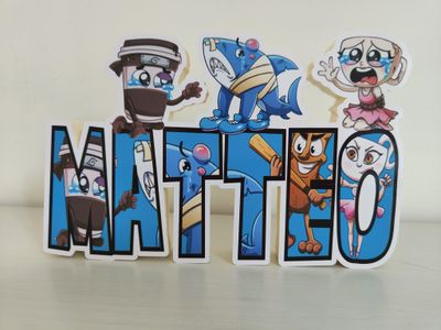 Sagoma scritta nome polistirolo a tema Brainrot personalizzata Sagoma scritta nome polistirolo a tema Brainrot personalizzata