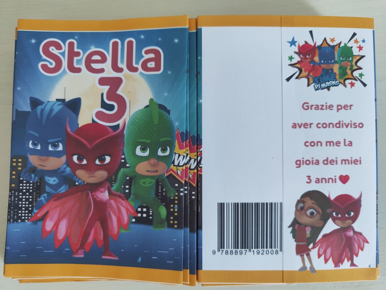 10 bustine sacchetti Pj Masks personalizza regalini fine festa