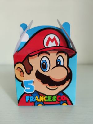 1 Scatolina Super Mario personalizza porta regali fine festa