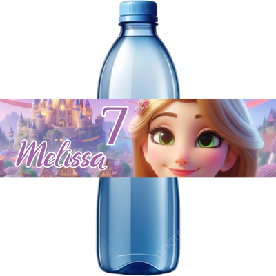 10 Etichette adesive Rapunzel bottiglie Acqua personalizza festa