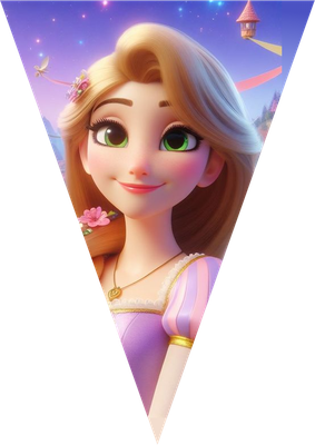 Festone Rapunzel personalizza bandierine triangolari compleanno