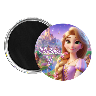 10 Magneti Rapunzel personalizza Calamite frigo tondo 5.8cm