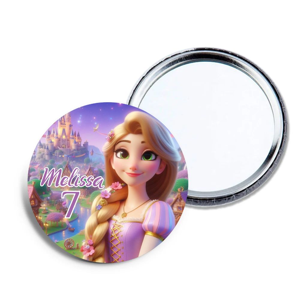 6 specchietti da borsa Rapunzel personalizza regali festa per bambine