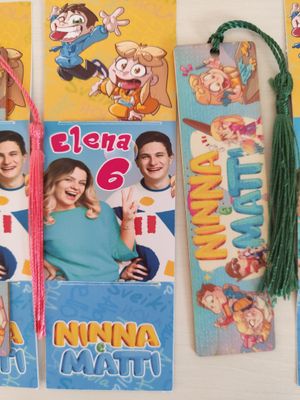 10 Segnalibro legno Ninna e Matti personalizza segnaposto regalo festa