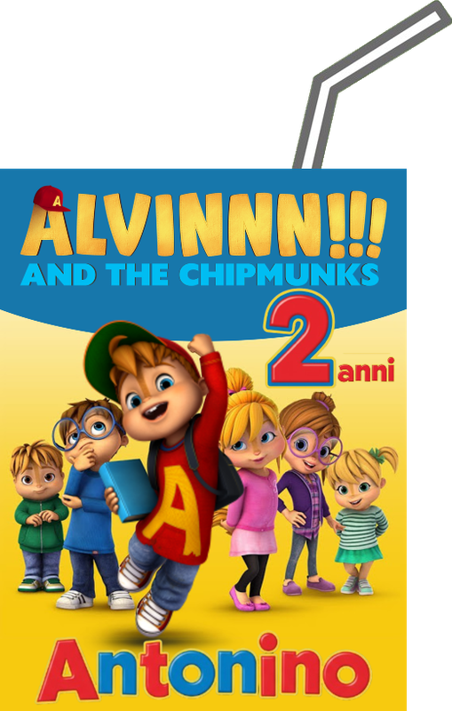 20 Adesivi Alvin personalizza etichette brick succo di frutta