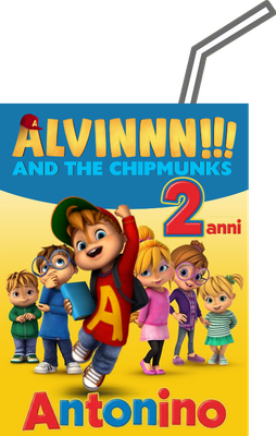 20 Adesivi Alvin personalizza etichette brick succo di frutta
