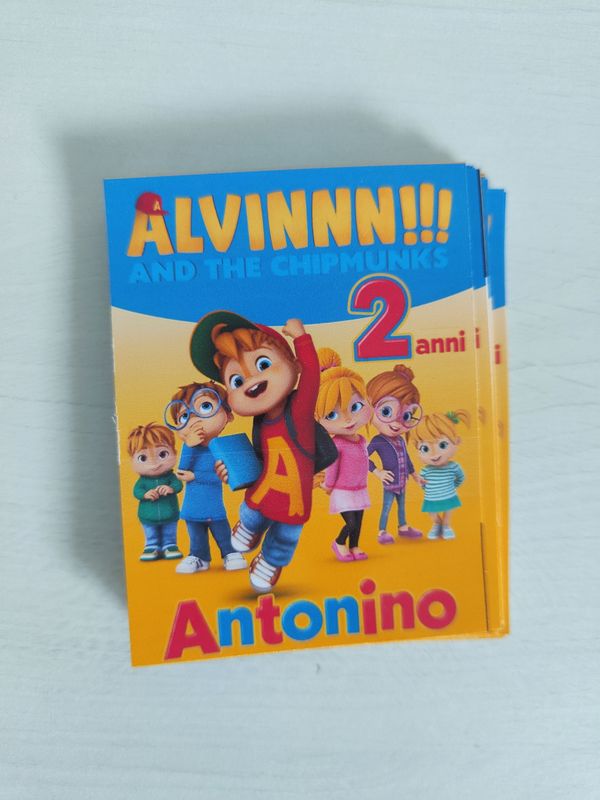 20 Adesivi Alvin personalizza etichette brick succo di frutta