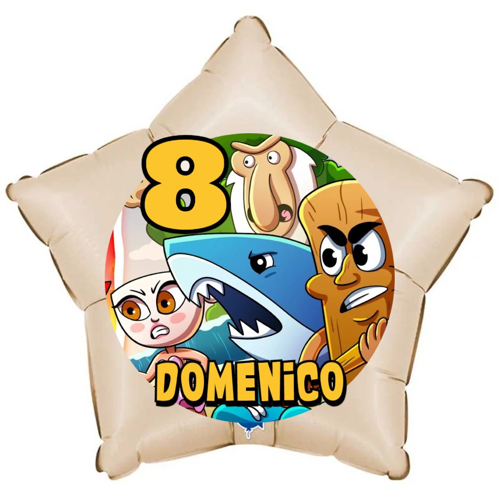 Palloncino Brainrot personalizzati con nome centrotavola compleanno