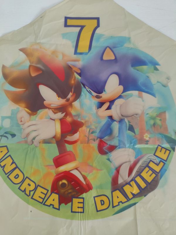 Palloncino Sonic personalizzati con nome centrotavola compleanno