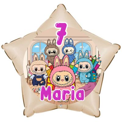 Palloncino Labubu personalizzati con nome centrotavola compleanno